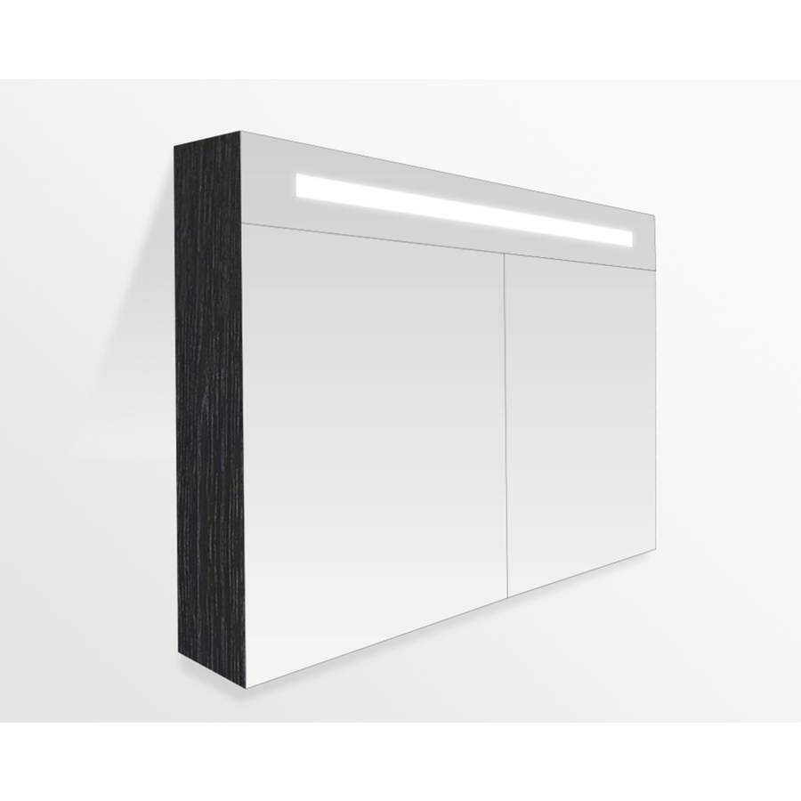 Bonus Stadion Interpretatie 2.0 Spiegelkast | enkelzijdige spiegel | 120 cm | zwart | 2 deuren | LED  verlichting | Sanitair Brabant