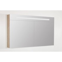 Spiegelkast | dubbelzijdige spiegel | 120 cm |  legno calore | 2 deuren | LED verlichting