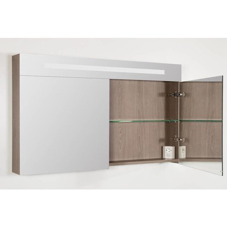 Samano Spiegelkast | dubbelzijdige spiegel | 120 cm | legno viola | 2 deuren | LED verlichting