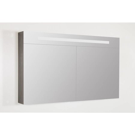 Samano Spiegelkast | dubbelzijdige spiegel | 120 cm |  antraciet | 2 deuren | LED verlichting