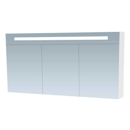 Samano Spiegelkast | dubbelzijdige spiegel | 140 cm | wit | 3 deuren | LED verlichting