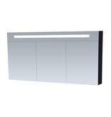 Samano Spiegelkast | dubbelzijdige spiegel | 140 cm | zwart | 3 deuren | LED verlichting