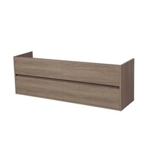 Nexxt Onderkast Badkamermeubel | legno viola | 160 cm | greeploos | 4 lades | softclose | 2 sifon- uitsparingen