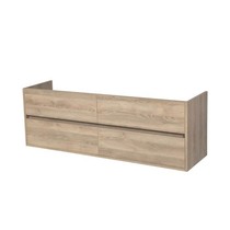 Nexxt Onderkast Badkamermeubel | legno calore | 160 cm | greeploos | 4 lades | softclose | 2 sifon- uitsparingen