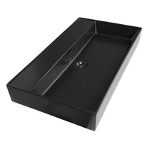Wastafelblad Legend 80 cm | mat zwart | geen kraangaten