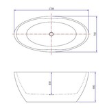 Samano Wiesbaden Oval vrijstaand ligbad acryl 170x78 cm mat-wit