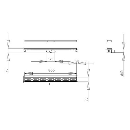 Samano "Black" douchegoot met flens 80 cm zwart