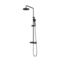 Brauer Black showerpipe met thermostaat 20cm regendouche 3 standen handdouche mat zwart