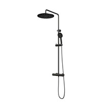 Brauer Black showerpipe met thermostaat 30cm regendouche 3 standen handdouche mat zwart