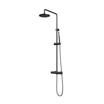 Brauer Black showerpipe met thermostaat 20cm regendouche staafhanddouche mat zwart