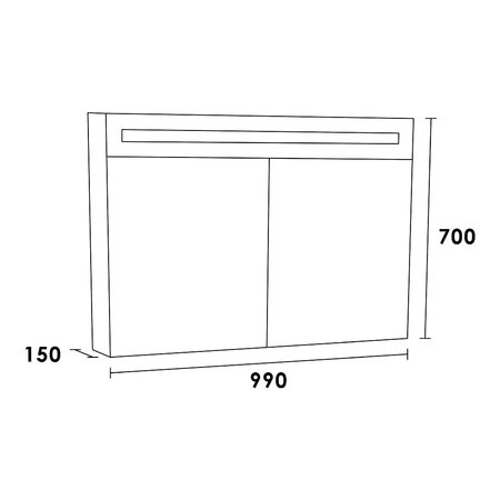 Samano Spiegelkast Double Face 100 Mat Zwart