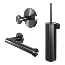 Brauer Gunmetal Edition Toilet Accessoireset 3-delig gunmetal geborsteld PVD