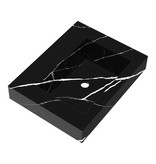 Samano Artificial Marble meubelwastafel 60x46x10cm zonder overloop 1 wasbak Midden zonder kraangat Composiet Nero Marquina