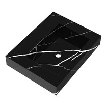 Artificial Marble meubelwastafel 60x46x10cm zonder overloop 1 wasbak Midden zonder kraangat Composiet Nero Marquina