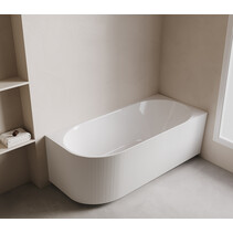 Rivi hoekbad rechts 170 x 80 cm acryl glans wit met waste glans wit