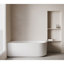 Rivi hoekbad links 170 x 80 cm acryl glans wit met waste glans wit