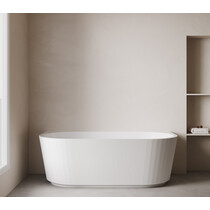 Rivi half vrijstaand ligbad 170 x 80 cm acryl glans wit met waste glans wit