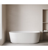 Wiesbaden Rivi half vrijstaand ligbad 180 x 80 cm acryl glans wit met waste glans wit