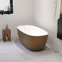 Samano bad 170x 80 cm -  koper/wit mat acryl -  vrijstaand bad