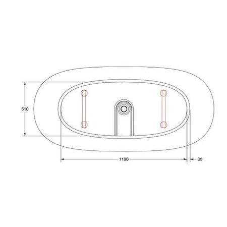 Samano Samano bad 170x 80 cm -  koper/wit mat acryl -  vrijstaand bad