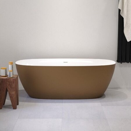 Samano Samano bad 170x 80 cm -  koper/wit mat acryl -  vrijstaand bad