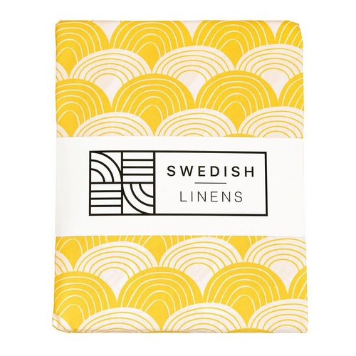 Swedish linens Baby flat sheet 70 X 100 mustard yellow Swedish linens Baby flat sheet 70 X 100 mustard yellow