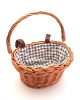 Rieten fietsmandje bekleed