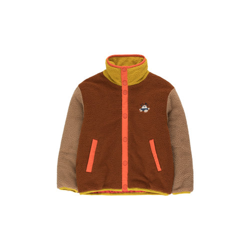 Tiny cottons COLOR BLOCK POLAR JACKET sienna/tan Tiny cottons COLOR BLOCK POLAR JACKET sienna/tan