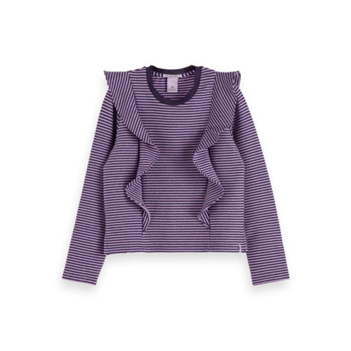 Scotch & Soda Jersey lurex tee with ruffel 158078 Scotch & Soda Jersey lurex tee with ruffel 158078