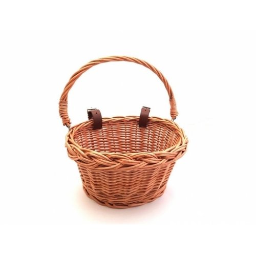 Wicker bicycle tire with leather straps Wicker bicycle tire with leather straps