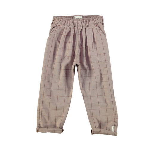piupiuchick Unisex trousers | taupe & garnet checkered piupiuchick Unisex trousers | taupe & garnet checkered