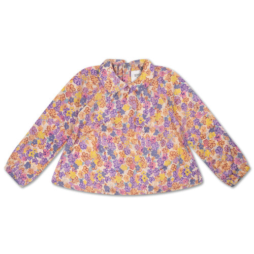 Repose AMS Round collar blouse scribble flower Repose AMS Round collar blouse scribble flower