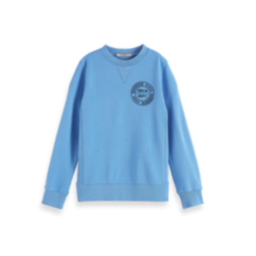 Scotch & Soda Crewneck 161075 sweater blauw 4133 Scotch & Soda Crewneck 161075 sweater blauw 4133