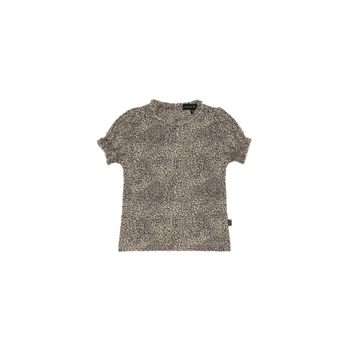 House of Jamie Puff rib shoulder tee charcoal little leopard House of Jamie Puff rib shoulder tee charcoal little leopard
