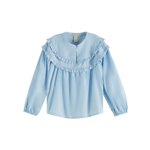 Scotch & Soda Lichtblauwe blouse 162255 Scotch & Soda Lichtblauwe blouse 162255
