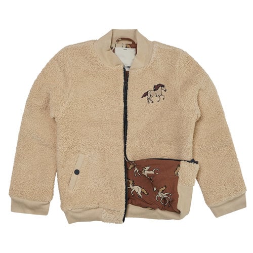 CarlijnQ Wild Horse - teddy bomber jacket wt embroidery