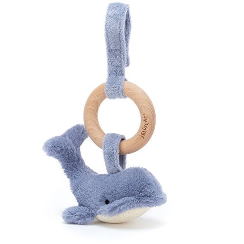 jellycat Wilbur Whale Wooden Ring Toy