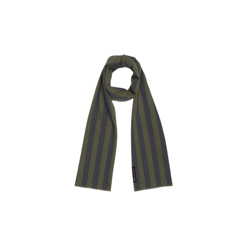 House of Jamie Long summer scarf Moss & Blue Stripes