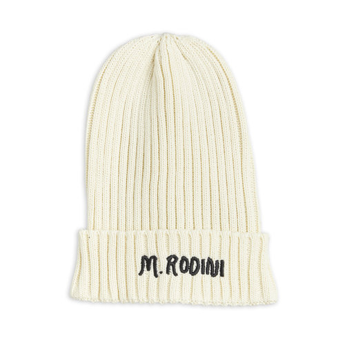 Mini rodini Fold up rib hat offwhite Mini rodini Fold up rib hat offwhite