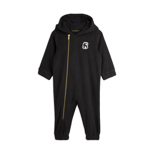 Mini rodini Microfleece onesie black Mini rodini Microfleece onesie black