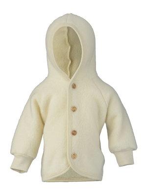 Engel Hooded jacket with wooden buttons natural
