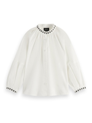 Scotch & Soda Crispy voluminous-sleeved shirt Off white 165523