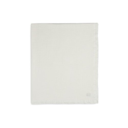Jollein Muslin fringe deken 120x120cm ivory Jollein Muslin fringe deken 120x120cm ivory