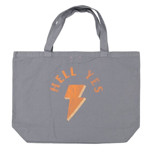 Sisters Department XL bag | graphite w/ orange "sisters department" & "hell yes" prints