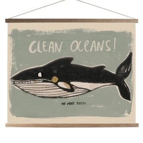 Studio Loco Whale canvas schoolposter