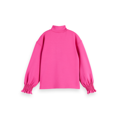 Scotch & Soda 168121  High-neck half-zip relaxed-fit sweatshirt - Field flower pink