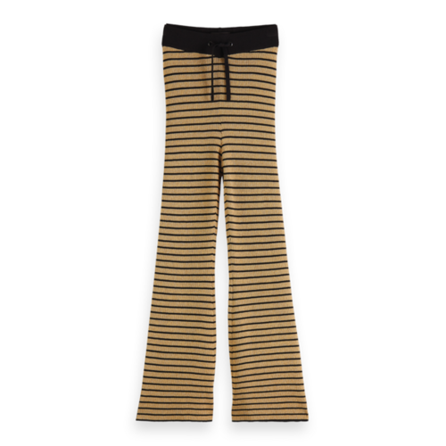 Scotch & Soda 168055 Knitted lurex-blend flared high-rise pants -  Sand melange