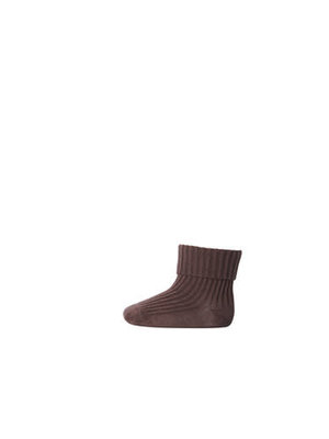 MP Denmark Cotton rib baby socks Brown Sienna