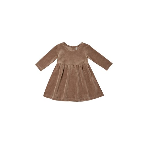 Quincy Mae Velour Long Sleeve Dress | Cocoa Quincy Mae Velour Long Sleeve Dress | Cocoa