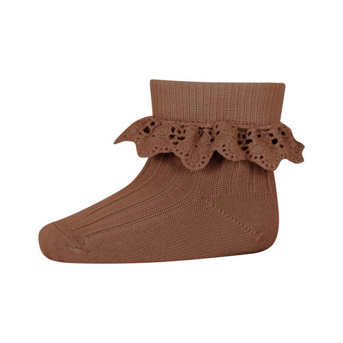 MP Denmark Lea socks with lace - Peacan pie MP Denmark Lea socks with lace - Peacan pie